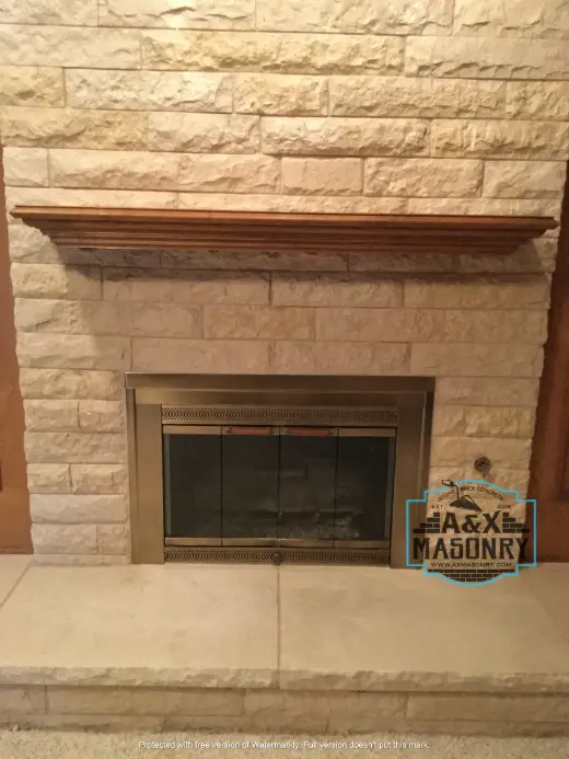 Stone Wall Modern Fire Place | Alexander and Xavier Masonry